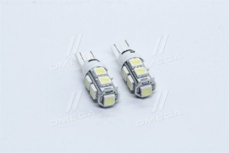 Лампа LED б / ц габарит і панель приладів T10 9SMD W5W 12V WHITE 2шт. блістер <> TEMPEST TP-215T10-12V