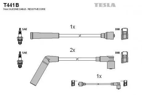 Провода свечные Матиз 0,8 (под трамблер) (силикон) TESLA T441B