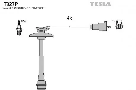 Проводавысоковольтные,комплект Toyota Solara 2.2 (00-02),Toyota Solara 2.2 (98-0 TESLA T927P