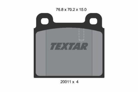 Комплект гальмівних колодок TEXTAR 2001102