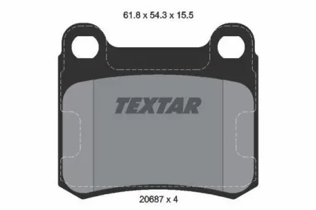 Колодки гальмівні дискові, комплект TEXTAR 2068701 