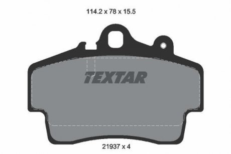 Колодки гальмівні (передні) Porsche Boxster/Cayman 2.5/2.7 96-09 TEXTAR 2193702