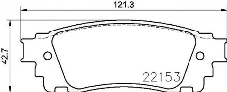 Колодки гальмівні (задні) Lexus NX 2.0/2.5 16V 14-/Toyota Alphard 3.5 15- (Akebono) TEXTAR 2215301 (фото 1)
