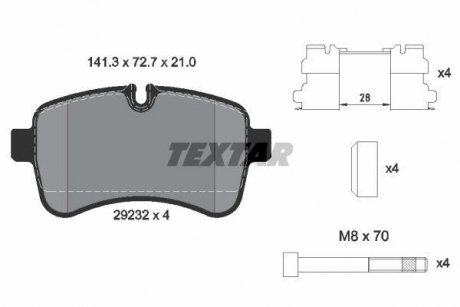 Колодки гальмівні (задні) Iveco Daily IV-VI 06- (Brembo) Q+ TEXTAR 2923201