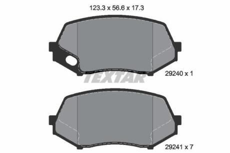 Комплект гальмівних колодок TEXTAR 2924001