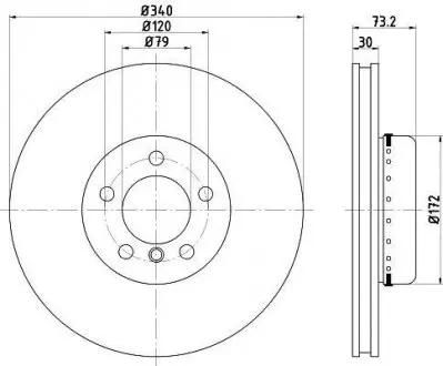 Диск гальмівний (передній) BMW 1 (F20/F21)/ 3 (F30/F31)/ 4 (F36) 11- (340x30) PRO+ TEXTAR 92264925