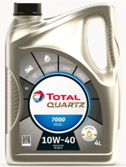 Моторна олива Quartz 7000 Diesel 10W-40 4л TOTAL 216682