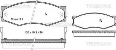Тормозные колодки передние TRISCAN 811014103