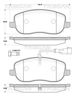 Тормозные колодки передние TRISCAN 811015045