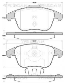 Тормозные колодки передние TRISCAN 811038006