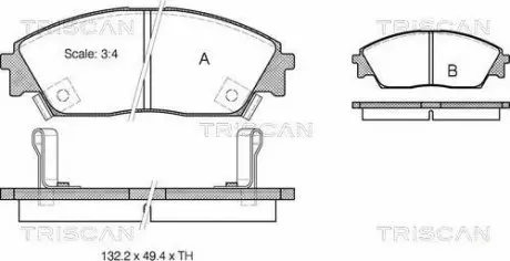 Тормозные колодки передние TRISCAN 811040885