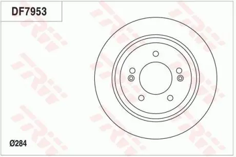 Диск тормозной (задний) Hyundai Sonata 2.4 10-15 TRW DF7953