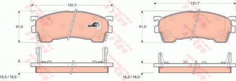 Колодки Гальмівні (передні) Mazda 626 IV/V 91-02/MX-6 92-97 TRW GDB1139