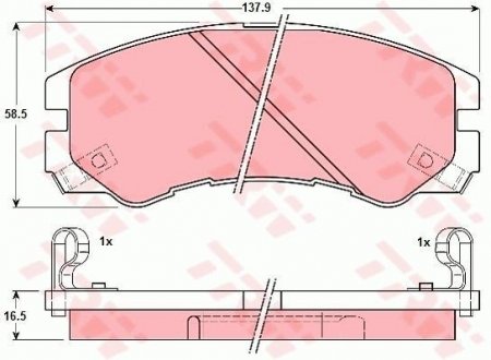 Гальмівні колодки, дискові TRW GDB1186 (фото 1)