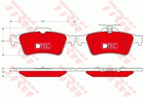 Колодки Тормозные (задние) Ford Focus 04-/Connect/Opel Vectra C 02-13/Renault Laguna/Citroen C5 07- TRW GDB1621DTE (фото 1)