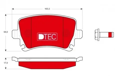 Колодки Тормозные (задние) Audi A3/A4/A6/VW Caddy/Touran 04-15/Golf/Passat/Skoda Octavia 03-/SuperB TRW GDB1622DTE