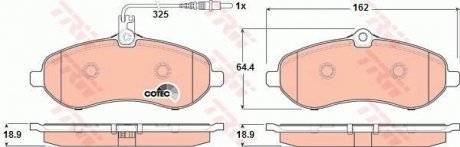 Гальмівні колодки, дискові TRW GDB1718 (фото 1)