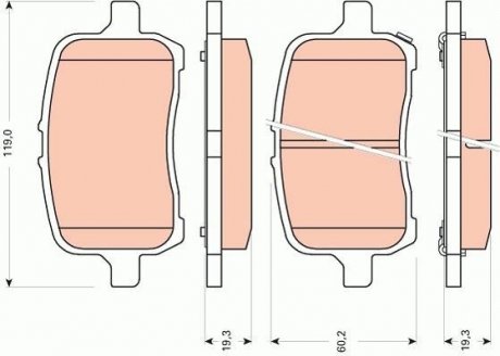 Тормозные колодки, дисковые. TRW GDB1755