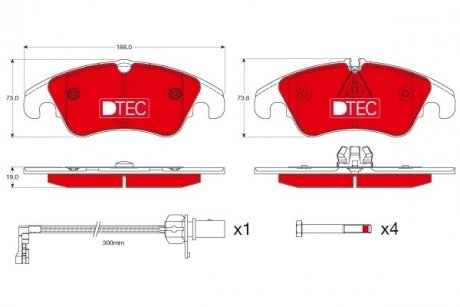 Гальмівні колодки, дискові TRW GDB1768DTE