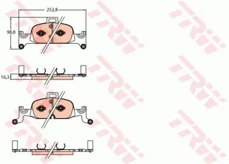 Гальмівні колодки дискові AUDI A4/A5/A6/A7 "R "15>> TRW GDB2126