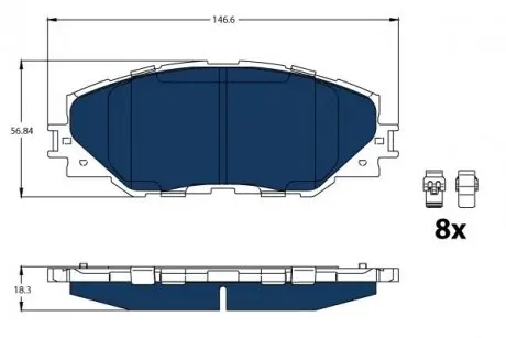 Колодки Тормозные (передние) Toyota Auris 10-18/Prius 08-/Rav4 III/IV 06- TRW GDB3424BTE