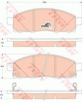 Комплект гальмівних колодок з 4 шт. дисків TRW GDB3502 (фото 1)