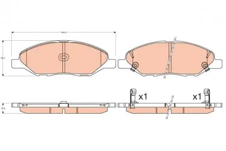 Тормозные колодки дисковые NISSAN (США) Tiida/Note "F "04>> TRW GDB3577