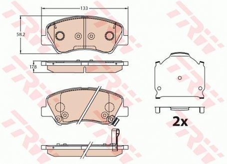 Тормозные колодки пер. Hyundai Accent IV/Kia Rio 10- TRW GDB3630 (фото 1)