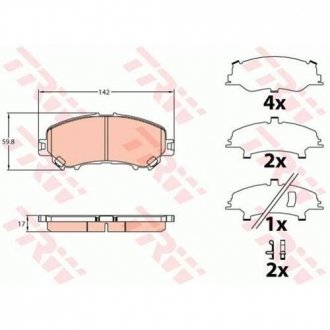 Тормозные колодки, дисковые. TRW GDB3648