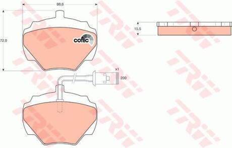 Комплект гальмівних колодок TRW GDB976