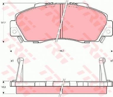 Колодки Тормозные (передние) Honda Accord 91-03/Civic/CR-V 95-02/HR-V 99-/Integra 93-/Stream 05- TRW GDB995