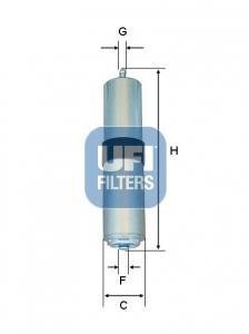 Фильтр топливный BMW 1, 2, X1 1.4-2.0 d 15- (OE) UFI 31.926.01 (фото 1)