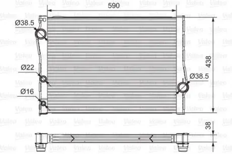 Радиатор охлаждения BMW X5 (E70)/X6 (E71/E72) 3.0d/3.5i/4.0d 07- Valeo 701549
