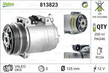 Компресор кондиціонера FOCUS 1.4-2.5 04-12 Valeo 813823