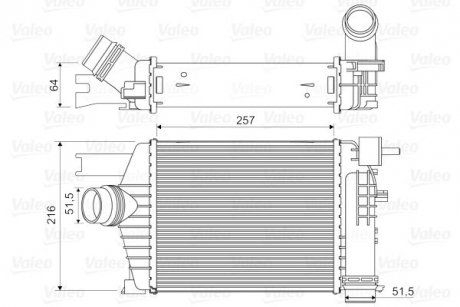 Радіатор інтеркулера Dacia Duster 1.2 TCe 13-/Renault Clio 1.5 dCi 12- Valeo 818343 (фото 1)