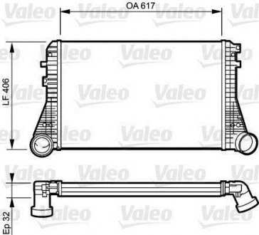 Радіатор інтеркулера VW Caddy III 1.9 TDI 04-10 Valeo 818795 (фото 1)