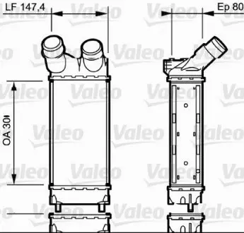 Радиатор интеркулера Citroen Berlingo/Partner 1.6 HDI 06- Valeo 818866