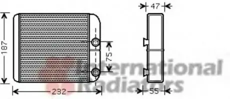 Радиатор обігрівача MITSUBISHI L200/GALANT5 ALL 96-03 Van Wezel 32006186