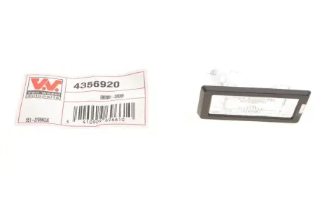 Фонарь подсветки номерного знака DACIA DUSTER Van Wezel 4356920