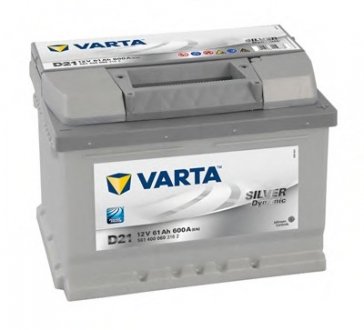Акумуляторна батарея 61Ah/600A (242x175x175/+R/B13) Silver Dynamic D21 VARTA 561400060 3162