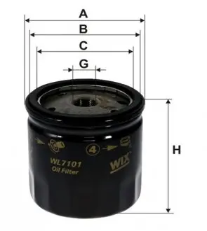 Фільтр оливи двигуна CITROEN /OP554 (WIX-Filtron) WIX FILTERS WL7101