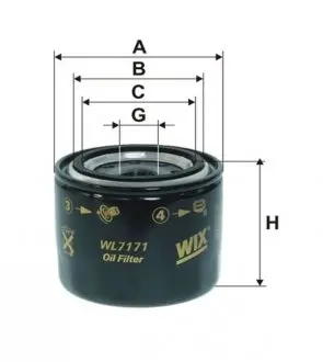 Фільтр масляний Kia Ceed 1.4-1.6/Mazda 626/3/6 2.0D 86-10 WIX FILTERS WL7171