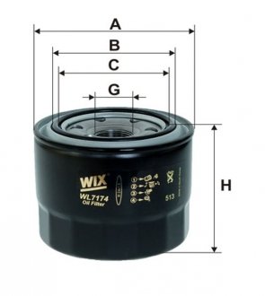 Фільтр оливний WIX FILTERS WL7174 (фото 1)