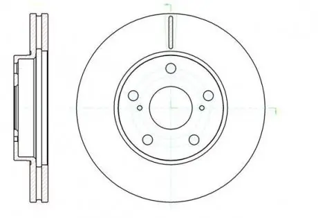 Гальмівний диск перед. Auris/Corolla (07-14) WOKING D61043.10