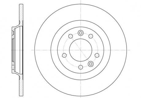 Гальмівний диск (задній) CITROËN C5/PEUGEOT 407/508/607/RCZ 1.6-3.0 04- WOKING D6690.00