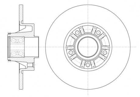 Диск тормозной задний (Remsa) (с подшипником с кольцом АБС) Renault Trafic II Opel Vivaro 01>14 (D6733.20) WOKING D673320 (фото 1)
