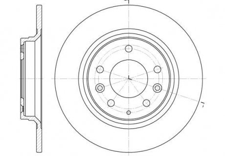 Тормозной диск Задний Mazda 6 02- (280x10) WOKING D688100 (фото 1)