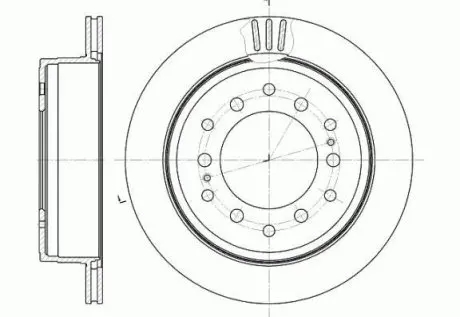 Гальмівний диск зад. Cruiser 300/80/90/Prado/Lexus GX 01-10 3.0-4.7 WOKING D6956.10