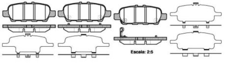 Тормозные колодки зад. Qashqai/XTrail 07- (38x105,5x14,3) WOKING P9763.41