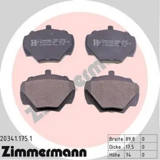 Колодки гальмівні дискові, к-кт ZIMMERMANN 203411751